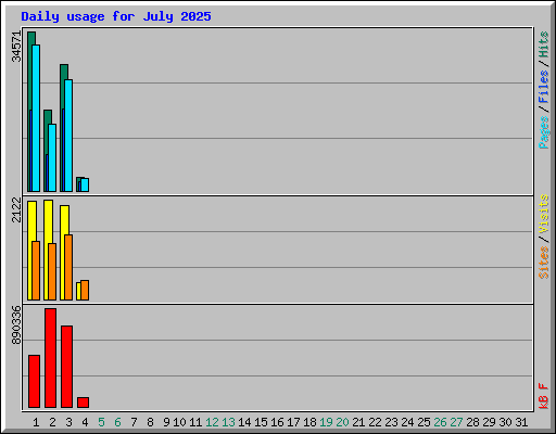Daily usage for July 2025