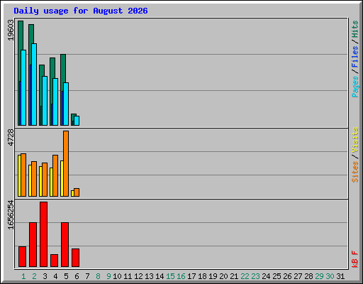 Daily usage for August 2026