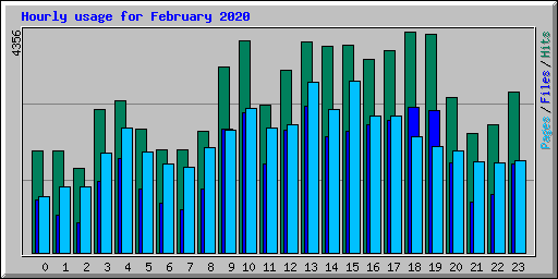 Hourly usage for February 2020