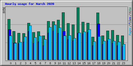 Hourly usage for March 2020