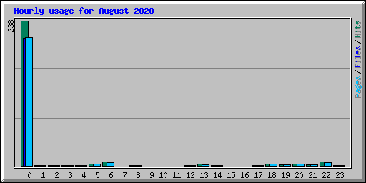 Hourly usage for August 2020