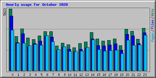 Hourly usage for October 2020