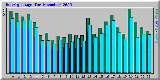 Hourly usage for November 2025