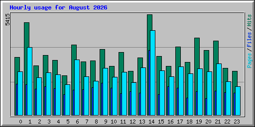 Hourly usage for August 2026